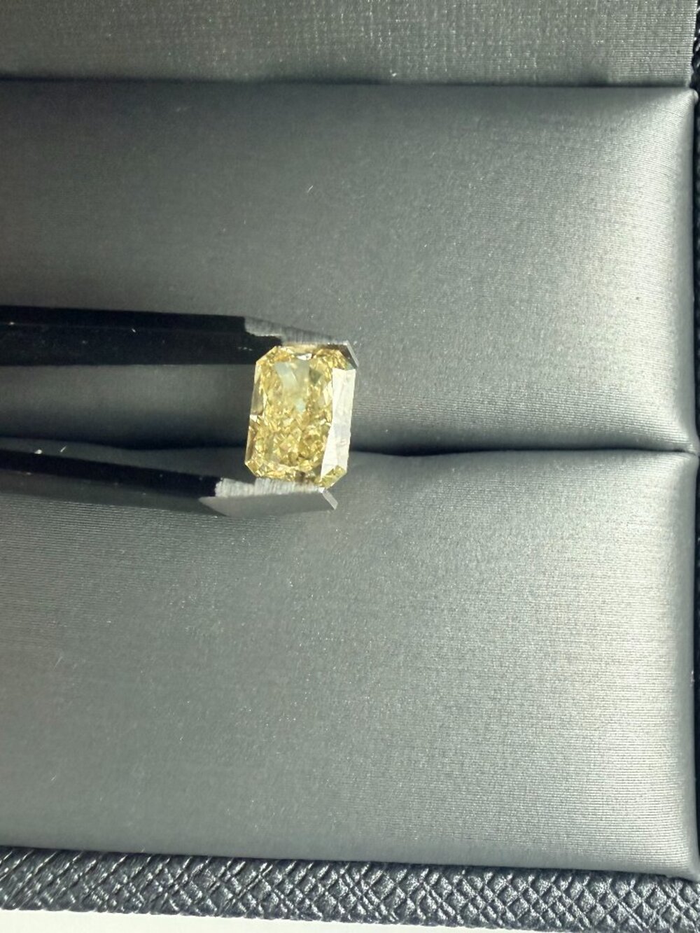 2.10 CT Fancy Yellow Radiant Lab Grown Diamond VS1 IGI